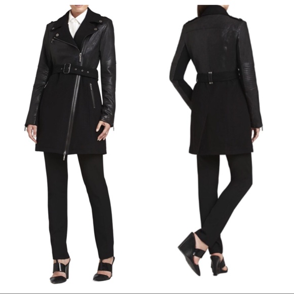 BCBGMaxAzria Jackets & Blazers - BCBGMaxazria Johnna Long Moto Jacket M